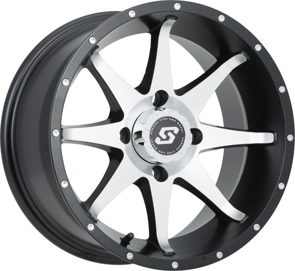 STORM WHEEL 14X7 4 156 4+3 (+5MM) BLK MACHINED For Sale